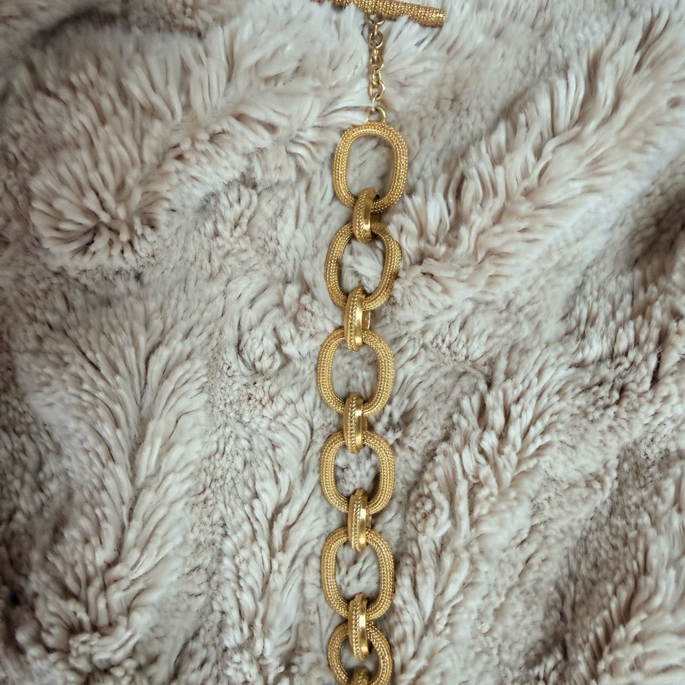 22k Gold Link Toggle Bracelet 22k Gold plated Julie vos - Picture 4 of 13
